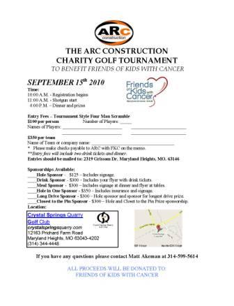 Arc Construction Golf Tourney